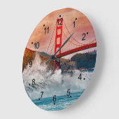 ゴールデンゲートブリッジサンフランシスコウォール ラージ壁時計 (傾斜)