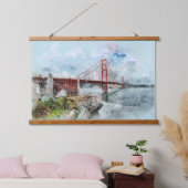 ゴールデンゲートブリッジサンフランシスコカリフォルニア 吊り下げ型タペストリー (寝室)