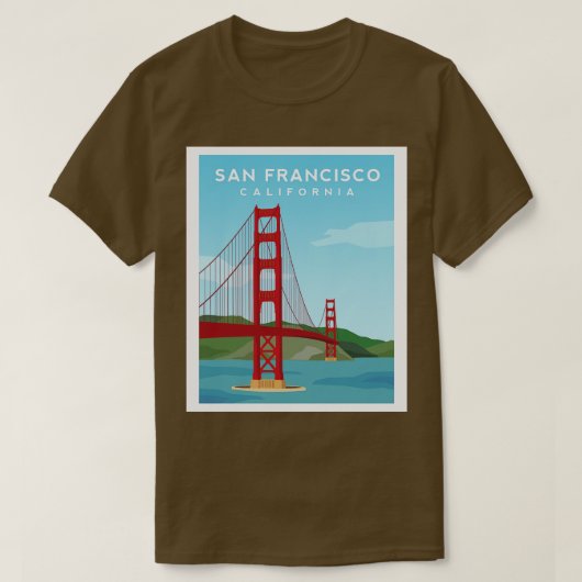 ゴールデンゲートブリッジサンフランシスコカリフォルニア Tシャツ (デザイン正面)