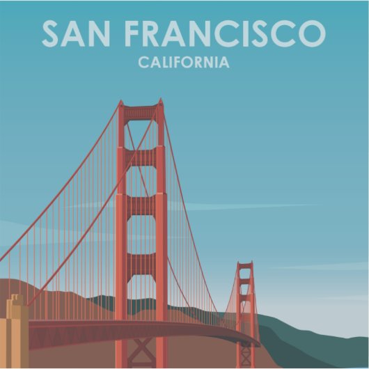 ゴールデンゲートブリッジサンフランシスコヴィンテージトラベル シール (正面)