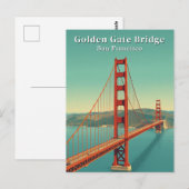 ゴールデンゲートブリッジサンフランシスコヴィンテージトラベル ポストカード (正面/裏面)