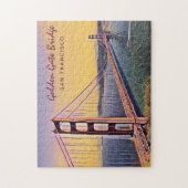 ゴールデンゲートブリッジサンフランシスコ絵画ヴィンテージ ジグソーパズル (縦)