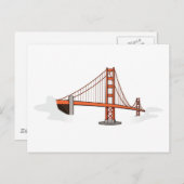 ゴールデンゲートブリッジサンフランシスコ行き先 ポストカード (正面/裏面)