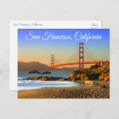 ゴールデンゲートブリッジサンフランシスコCAポストカード ポストカード (正面/裏面)