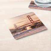 ゴールデンゲートブリッジフロムベイカービーチ スクエアペーパーコースター (アングル)