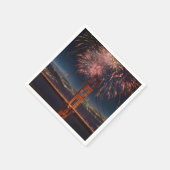 ゴールデンゲートブリッジ花火独立記念日 スタンダードカクテルナプキン (角)