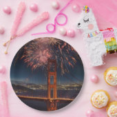 ゴールデンゲートブリッジ花火独立記念日 ペーパープレート (パーティー)