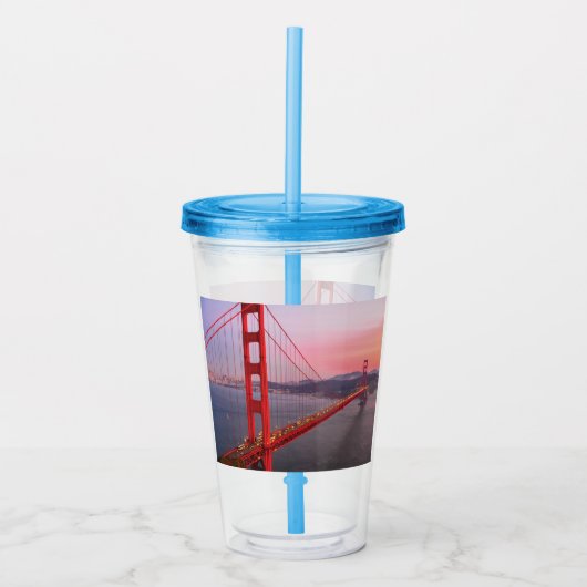 ゴールデンゲートブリッジ装飾用クッション アクリルタンブラー (正面)
