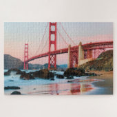 ゴールデンゲートブリッジ装飾用クッション ジグソーパズル (横)
