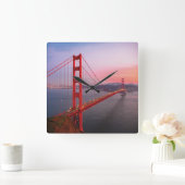 ゴールデンゲートブリッジ装飾用クッション スクエア壁時計 (ホーム)