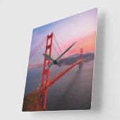 ゴールデンゲートブリッジ装飾用クッション スクエア壁時計 (傾斜)