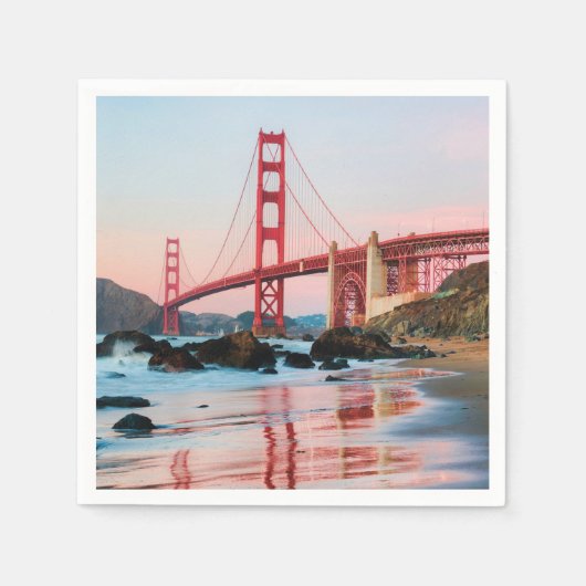 ゴールデンゲートブリッジ装飾用クッション スタンダードカクテルナプキン (正面)