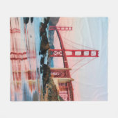 ゴールデンゲートブリッジ装飾用クッション フリースブランケット (正面(横))