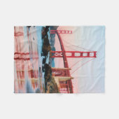 ゴールデンゲートブリッジ装飾用クッション フリースブランケット (正面(横))