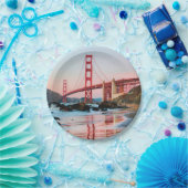 ゴールデンゲートブリッジ装飾用クッション ペーパープレート (パーティー)