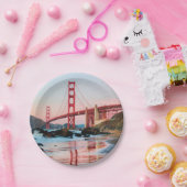ゴールデンゲートブリッジ装飾用クッション ペーパープレート (パーティー)