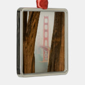 ゴールデンゲートブリッジ|の木はからの眺めを見落とします メタルオーナメント (右)