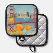 ゴールデンゲートブリッジ |カリフォルニア州サンフランシスコ 鍋敷き (正面/裏面)