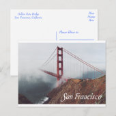 ゴールデンゲートブリッジ，サンフランシスコ，カリフォルニア州，アメリカ ポストカード (正面/裏面)