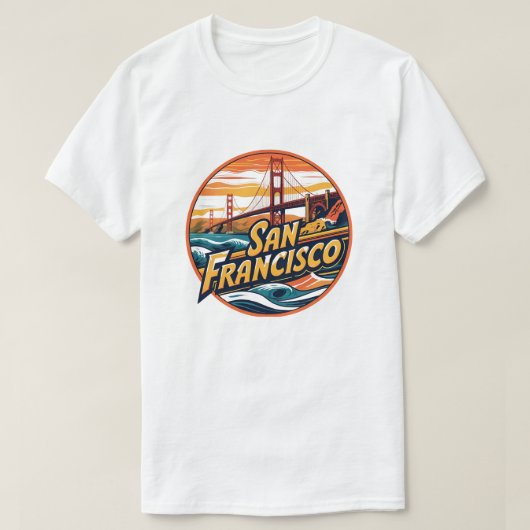 ゴールデンゲートブリッジ サンフランシスコ Tシャツ (デザイン正面)