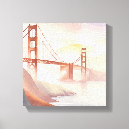 ゴールデンゲートブリッジ | サンライズビューティフルウォーター色 キャンバスプリント (正面)