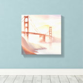 ゴールデンゲートブリッジ | サンライズビューティフルウォーター色 キャンバスプリント (インサイチュ (ウッドフロア))