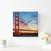 ゴールデンゲートブリッジ スクエア壁時計 (ホーム)