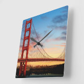 ゴールデンゲートブリッジ スクエア壁時計 (傾斜)