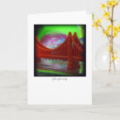 ゴールデンゲートブリッジ-挨拶状 カード (黄色い花)