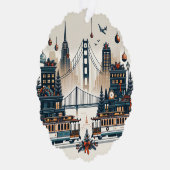 ゴールデンゲートホリデー魔法サンフランシスコクリスマス オーナメントカード (右)