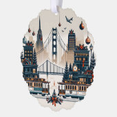 ゴールデンゲートホリデー魔法サンフランシスコクリスマス オーナメントカード (左)