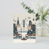 ゴールデンゲートホリデー魔法サンフランシスコクリスマス シーズンポストカード (スタンド正面)