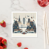 ゴールデンゲートホリデー魔法サンフランシスコクリスマス スタンダードカクテルナプキン (インサイチュ)