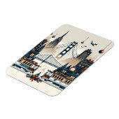 ゴールデンゲートホリデー魔法サンフランシスコクリスマス マグネット (左側)