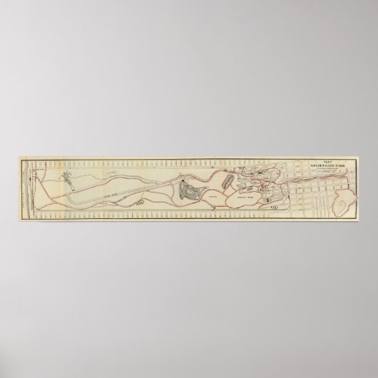 ゴールデンゲート公園の地図 ポスター (正面)