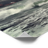 ゴールデンゲート波12インチx 12インチ ポスター (角)