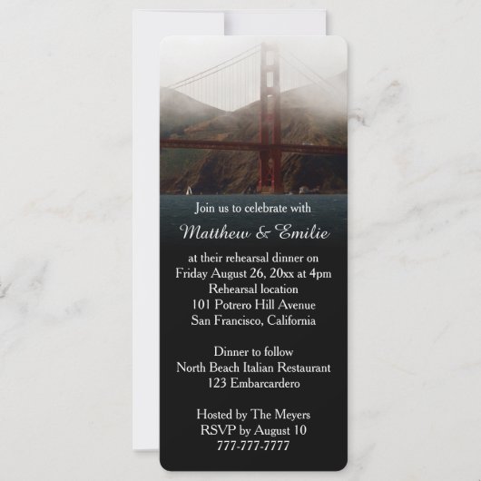 ゴールデンゲート サンフランシスコ リハーサル ディナー 招待状 (正面)