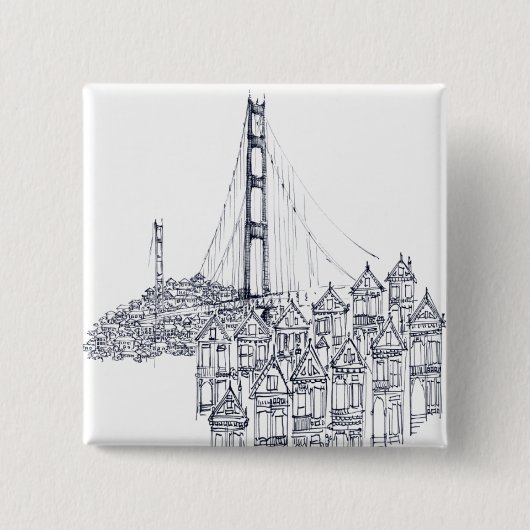 ゴールデンゲート 缶バッジ (正面)