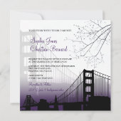 ゴールデンゲート/DIYバックグラウンドでのPixDezinesの夕日 招待状 (裏面)