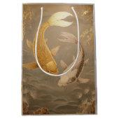 ゴールデンコイと日本のフィッシャーマンアエレガントート ミディアムペーパーバッグ (正面)