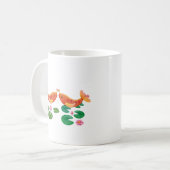 ゴールデンコイフィッシュとハス花コーヒーマグ コーヒーマグカップ (正面左)