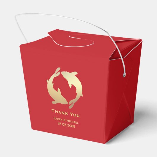 ゴールデンコイ中国の結婚式 フェイバーボックス (裏面サイド)