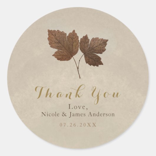 ゴールデンコッパーエレガント紅葉カスタムパーティー ラウンドシール (正面)