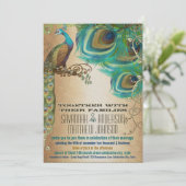 ゴールデンコッパー金ゴールド孔雀の羽根 招待状 (スタンド正面)