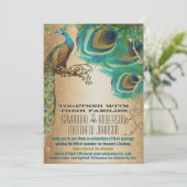 ゴールデンコッパー金ゴールド孔雀の羽根 招待状 (スタンド正面)