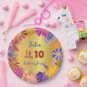 ゴールデンコンター花誕生日 ペーパープレート (パーティー)