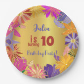 ゴールデンコンター花誕生日 ペーパープレート (正面)