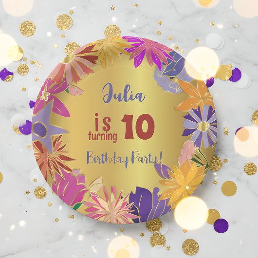 ゴールデンコンター花誕生日 ペーパープレート