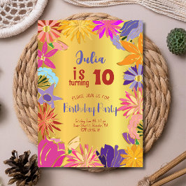 ゴールデンコンター花誕生日 招待状