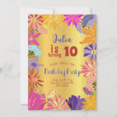 ゴールデンコンター花誕生日 招待状 (正面)